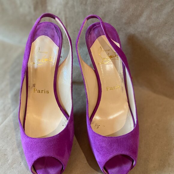 Christian Louboutin Purple suede pumps - Picture 6 of 7